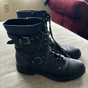 G By Guess mid calf rhinestone black boots